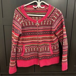 Bogner Fire & Ice Wool Zipper Sweater Vintage Inspired Size Large Women’s